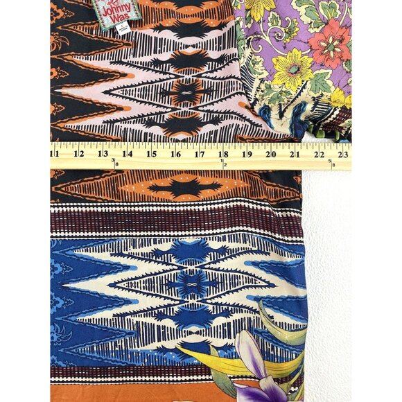 Johnny Was Womens Large Luna Colorful Silk Floral Geometric Boho Shift Dress - Picture 6 of 11